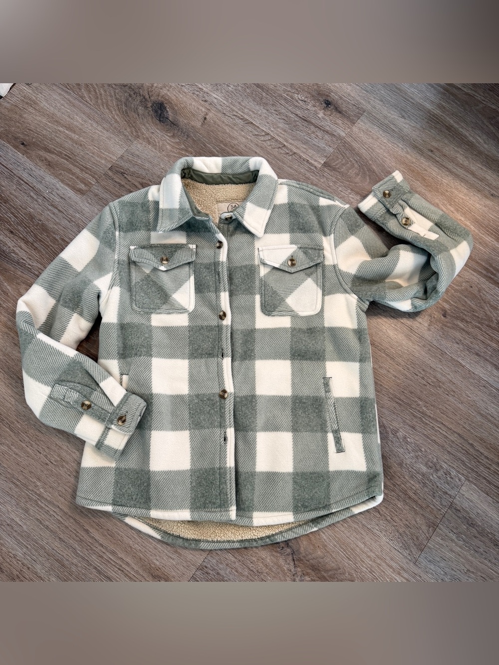Sage Collective fleece lined flannel shirt jacket